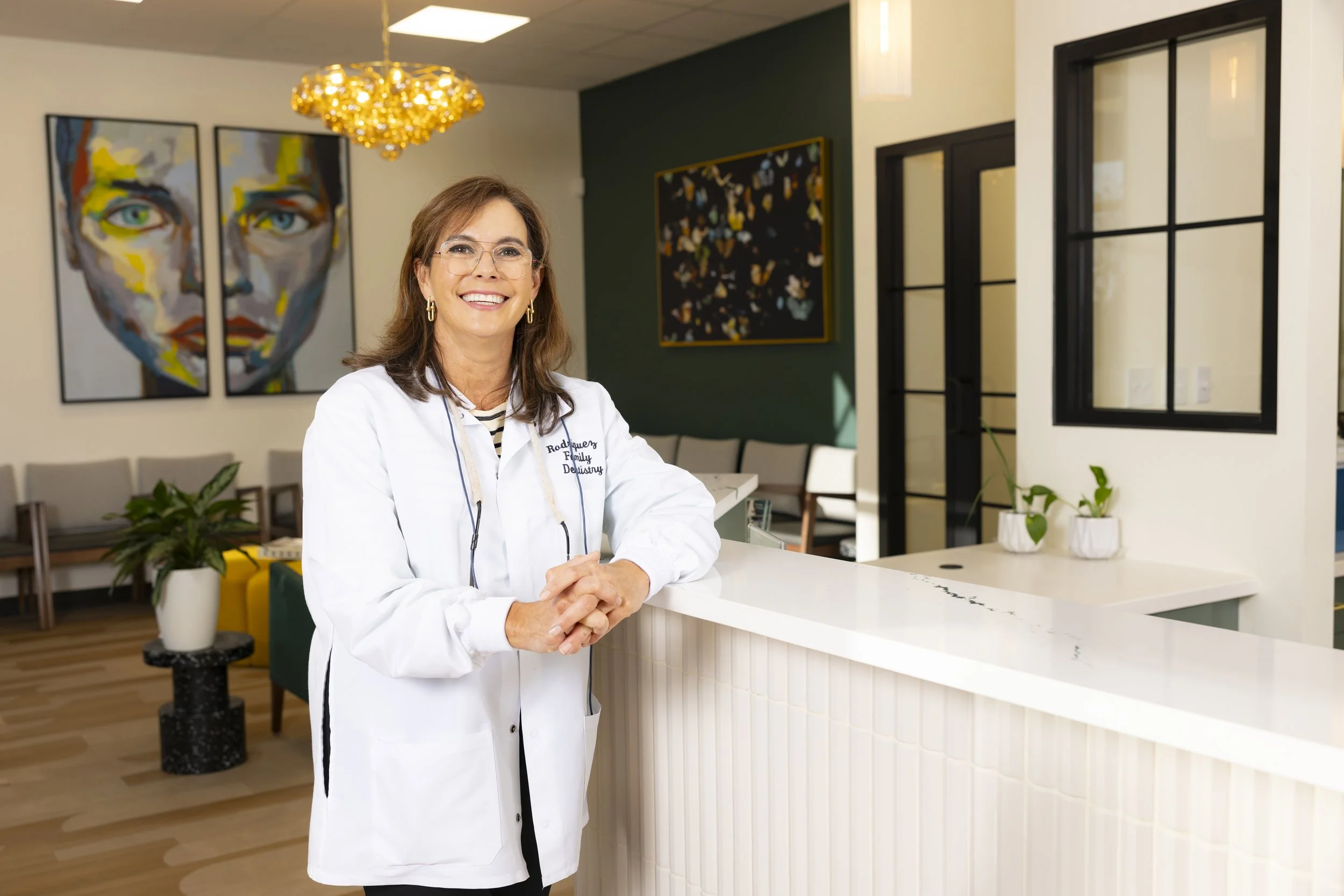 A patient smiling at Rodriguez Family Dentistry